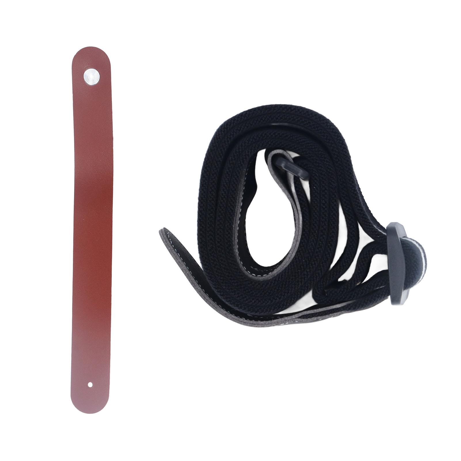 Ремешок для акустической электрогитары, двусторонний универсальный удобный эластичный хлопок из микрофибры и кожи Black and White