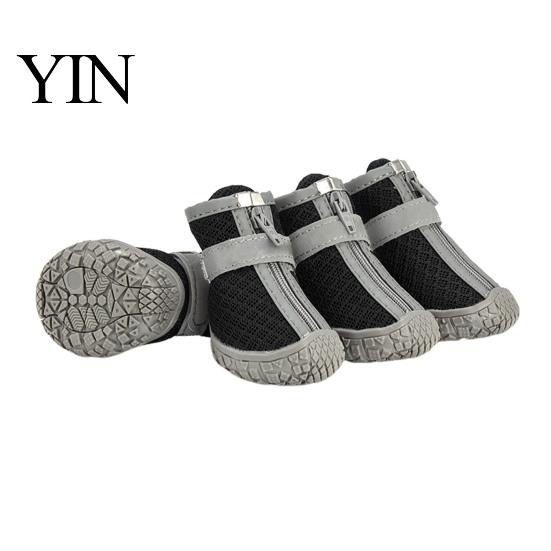 Leichte Hundeschuhe für Reisen 4 Stück Rutschfeste Schuhe, Atmungsaktive Mesh-Stiefel, Wasserdichter Haustier-Pfotenschutz Laufschützer Kleine Hunde,