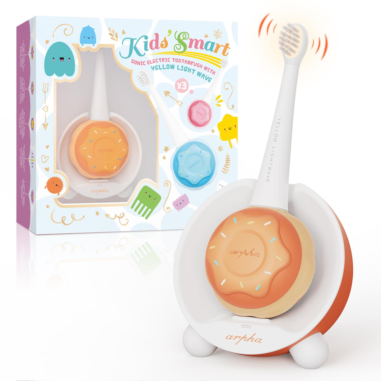 

Arpha Kids электрическая зубная щетка перезаряжаемая зубная щетка водонепроницаемая детская ультразвуковая зубная щетка для детей от 1 до 12 лет