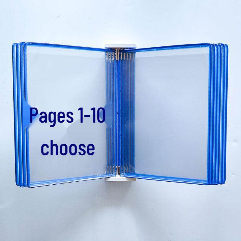 

A4 Wall-mounted Flip-through Folder, 10-page Display Rack for Standard Operating Procedures 1-page display rack