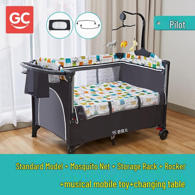 Portable Foldable Baby Bed and Rocker - Newborn Movable Splicing Bedside Crib