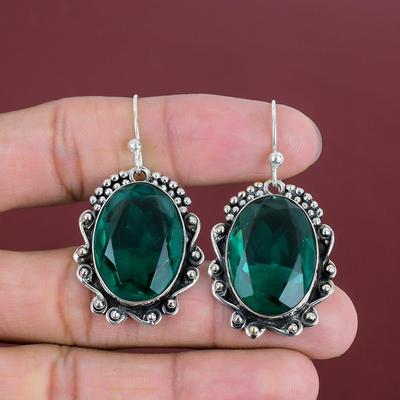 Faceted Chrome Diopside Earring 925 Sterling Silver Earring Decent Jewelry Handmade Designer Earrings Gifts For Mom Natural Gemstone Jewelry