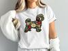 Floral Shih Tzu T-Shirt, Embroidered Look Dog Tee, Pet Lover Gift