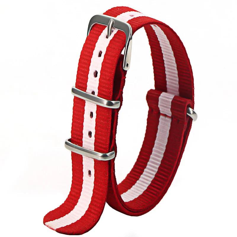 Sport Nylon Watch Band for Women&Men Watch Strap 18mm 20mm 22mm Army Sport Strap Fabric Nylon Watchband Buckle Belt