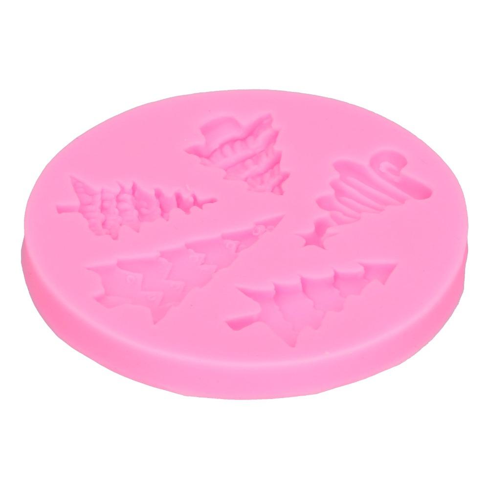 Food-Grade Silicone Christmas Tree Mold Round Shape Chocolate Baking Mold Candy Making