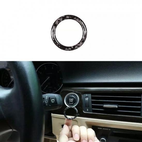 Cover Trim Real Carbon Fiber One-Click Startup Button For BMW 3-Series 2005-2012
