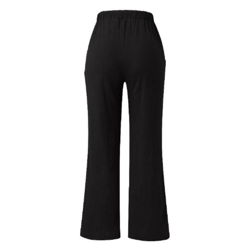 GMXIA Women's Fashion Casual Solid Color Print High Waist Pants & Capris