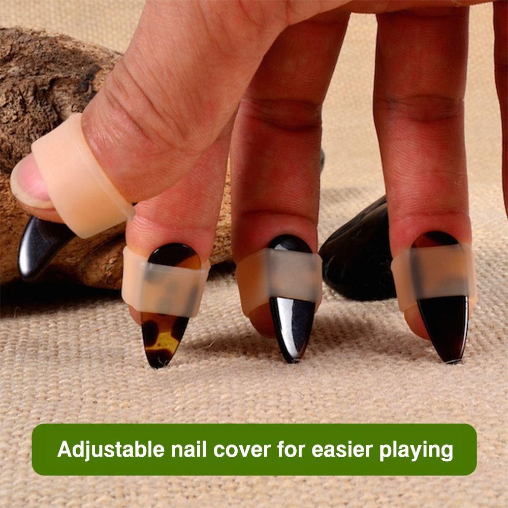 Silicone Guzheng Finger Guard Guzheng Practice Finger Protector Nail Tips Fixing Ring