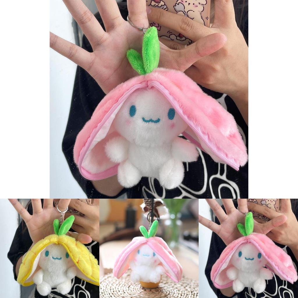 Adorable Fruity Rabbit Plush Keychain Cute Pineapple Grape Strawberry Carrot Dolls