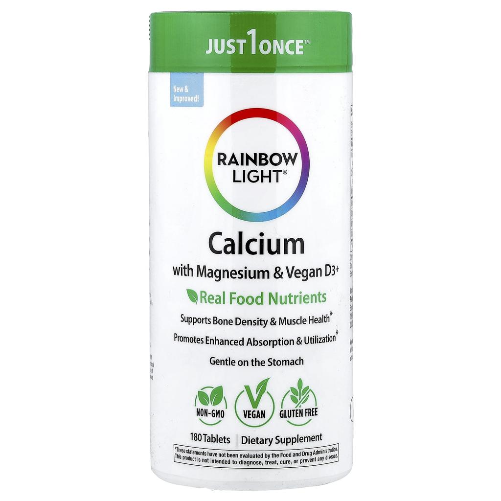 Calcium with Magnesium and Vegan D3+, 180 Tablets
