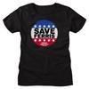 Ferris macht blau Save Ferris Rot Weiß Blau Abzeichen Damen T-Shirt