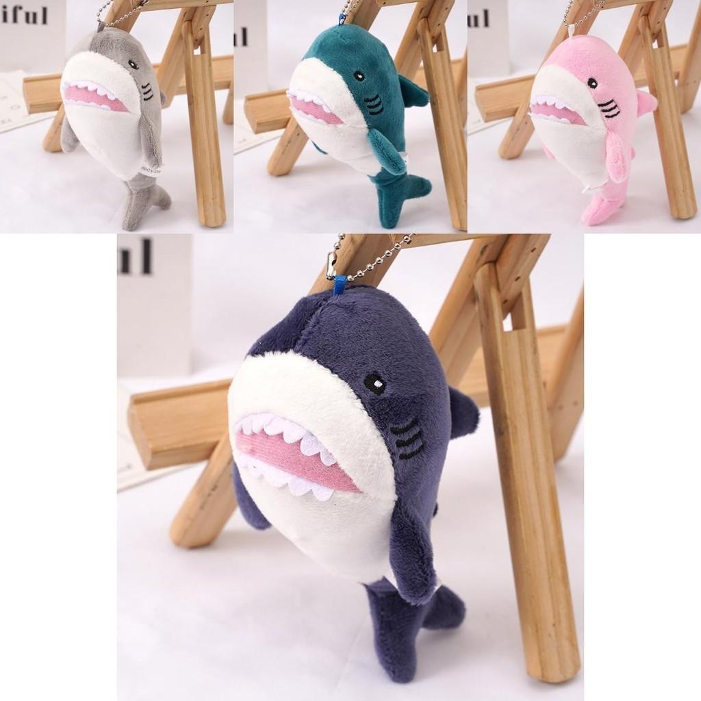 Adorable Plush Shark Keychain In Pink And Gray Perfect For Backpacks And Bags
