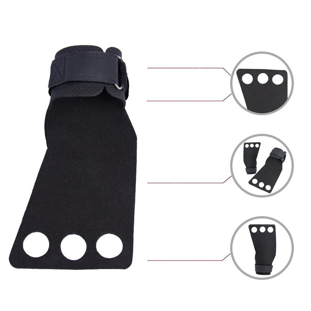 1 Pair Palm Protector Pad Non Slip Hand Palm Grip Guard Rest for Fitness Weight Lifting Mesh Hole M