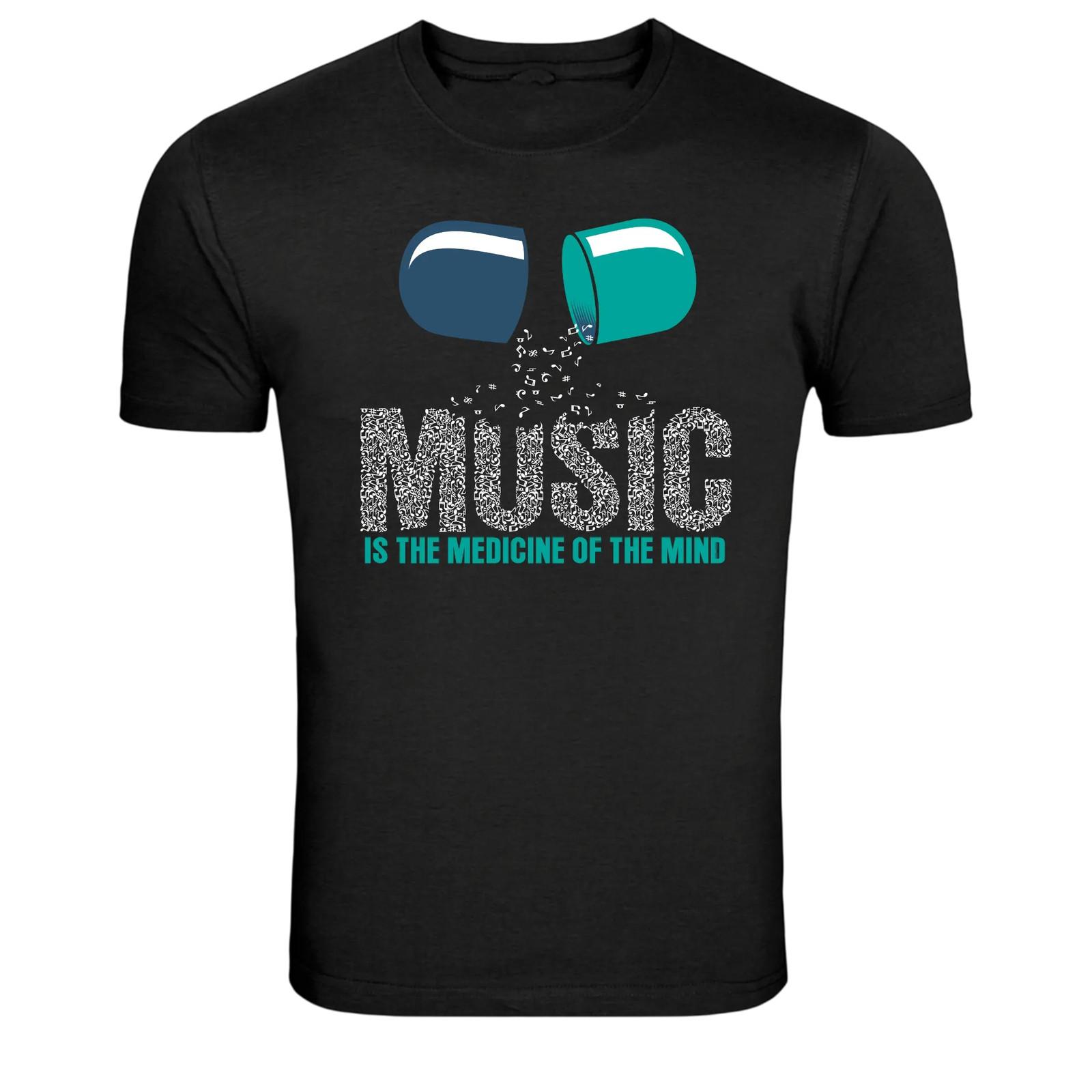 Music Is The Medicine Of The Mind Graphic T-Shirt XXXXL