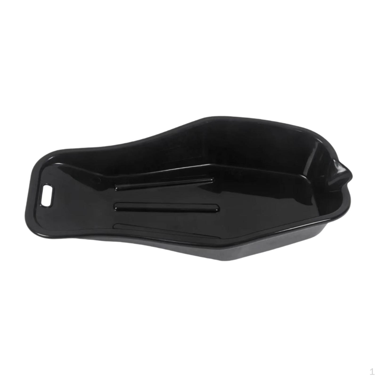 

2.8 L Low Profile Oil Drain Pan Change Large Capacity Easy Installation Black Spare Part