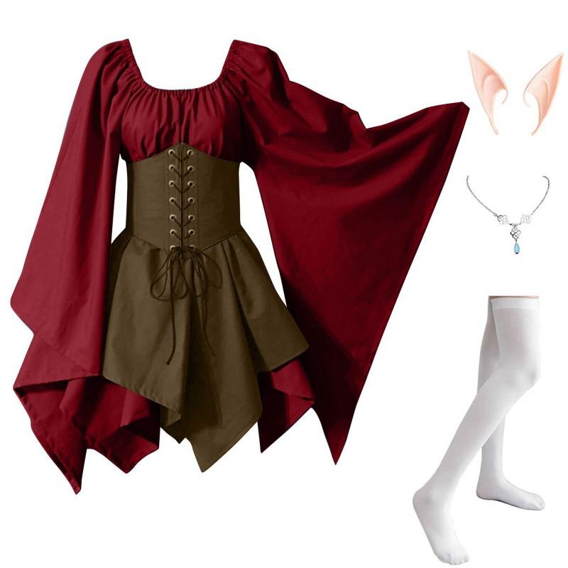 New long-sleeved women's Renaissance medieval dress