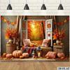 One-piece Autumn Harvest-themed Large Background Fabric, Suitable for Halloween, Thanksgiving and Christmas Decorations