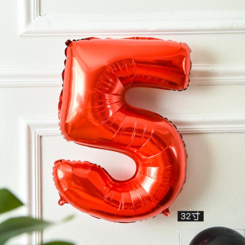 16/32/40 Inch Digital Number 0~9 Red Number Aluminum Film Balloon Wedding Birthday Party Decoration