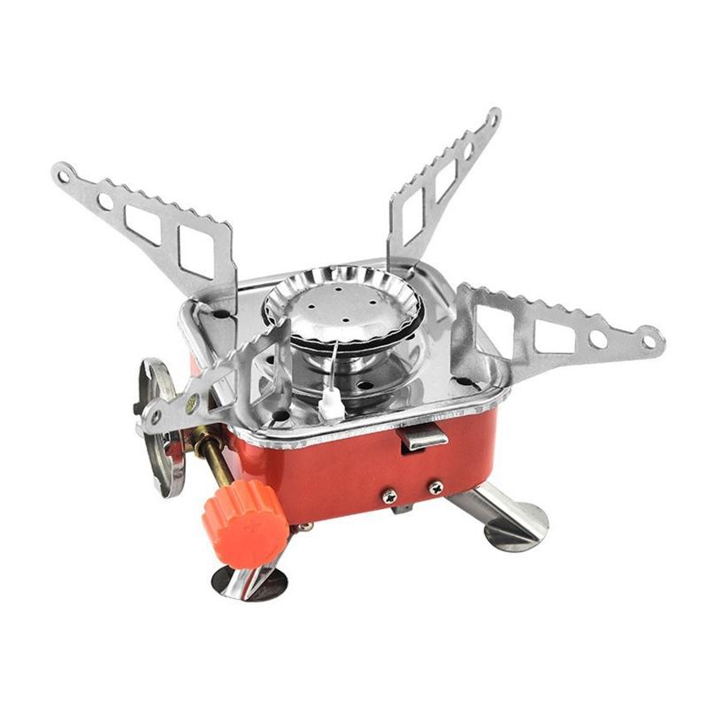 Portable Windproof Stove Stainless Steel Foldable Stove Furnace for Burner Outdoor Folding Metal Gas Stove Camping Tools
