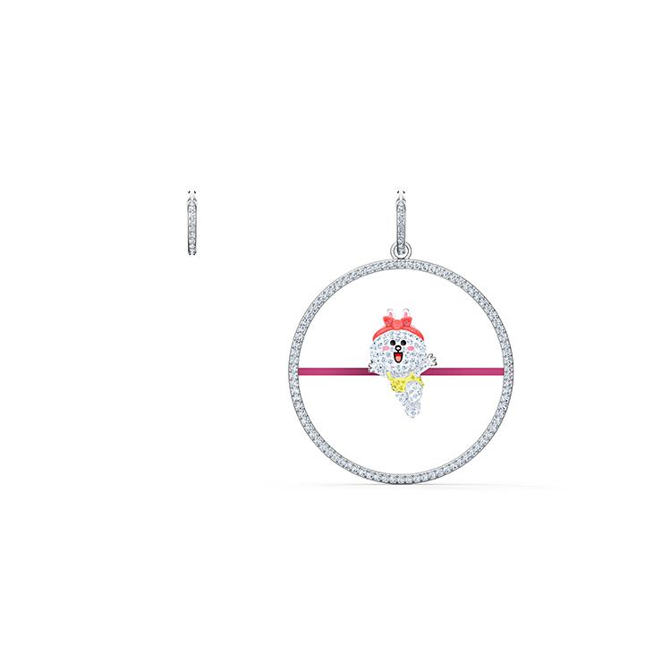Swarovski Line Friends Earrings Womens Rhodium Plated светлый