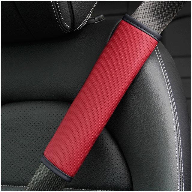 Car Safety Belt Shoulder Cover PU Leather Auto Seat Belt Pads Car Accessories Breathable Protection Seat Belt Padding Pad Cover