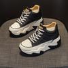 Leather dad shoes women's autumn 2025 new inner height increase casual fashion sports shoes thick sole inner height increase women's shoes