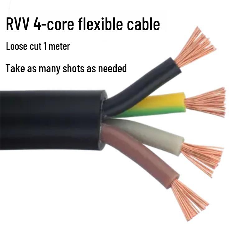 Cavo Fluviale a 6 Conduttori, RVV a 3 Conduttori 2,5mm², Rame a 4 Conduttori Standard Nazionale, Ritardante di Fiamma, Filo Flessibile.