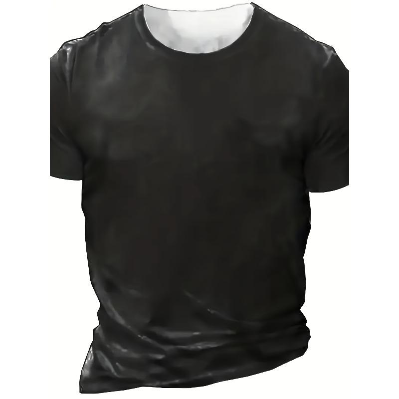 European Size 2025 New Men'S Summer 3D Digital Printed Short Sleeved Landscape T-shirt