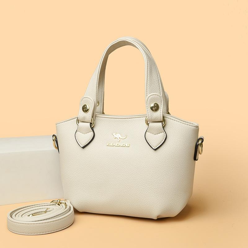 Neue Damenhandtasche mit Litschi-Muster, modische Mutter, einfache Schulter-Umhängetasche, große Kapazität