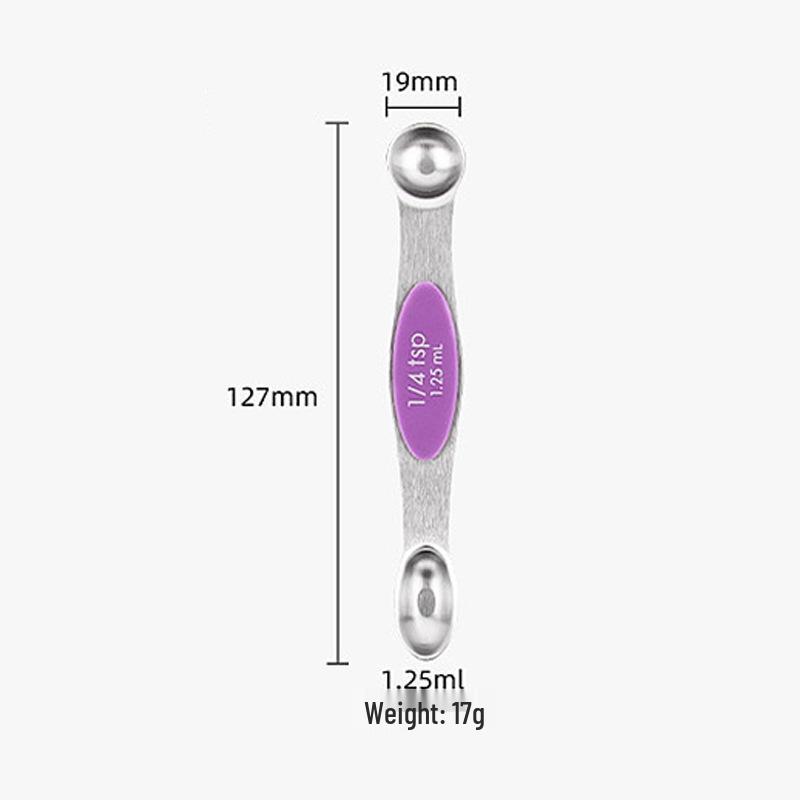 Magnetic Stainless Steel Double-Ended Measuring Spoon Set for Coffee, Baking, and Seasoning