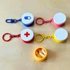 1Pc Mini Sliding Pill Box With Keychain Capsule Cross Symbols Portable Plastic Medicine Case Pill Holder Daily Use Emergencies