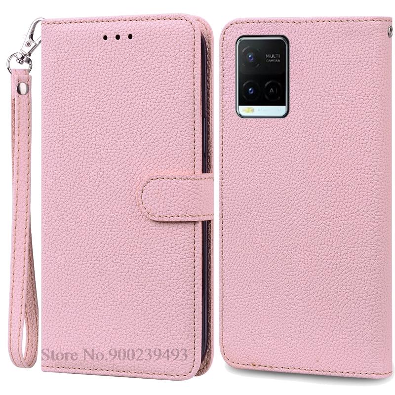 Pro pouzdro Vivo Y21S Měkké silikonové peněženkové kožené vyklápěcí pouzdro Pro pouzdro na telefon Vivo Y21 Zadní kryt Pro VivoY21S Vivo Y 21 Coque Fundas