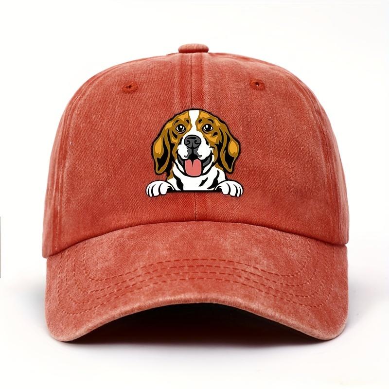 Cute Dog Printed Baseball Hat for Men and Women, Daily Leisure, Outdoor Sunscreen, Camping Activities, Travel, Duck Tongue Hat