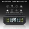 Solarbetriebener Reifendruckmonitor fürs Auto, hochpräziser TPMS-Reifendrucksensor, wiederaufladbar über USB, 4 externe/innere Sensoren, 400 mAh