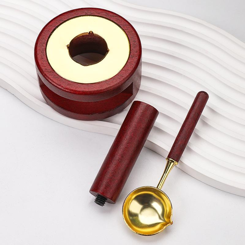 3PCS/Pack Wax Sealing Kit Melting Furnace Tool Wax Seal Warmer, Wax Seal Stamp Set with Wax Melting Spoon for Melting Wax Seal