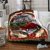 Christmasthemed Home Customize Your Name Blankets Featuring A Cozy And Festive Design With A Red Truck Carrying A Christmas Tree Perfect For Adding