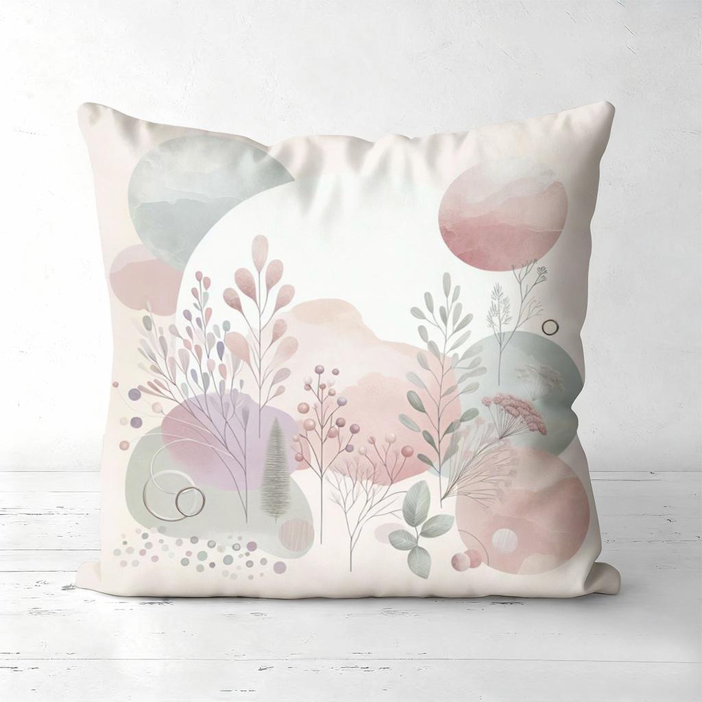 Floral Patterned Cushions Pastel Color Geometric Decor Polyester pillowcase, sofa decorative cushion cov Headboard Pillow