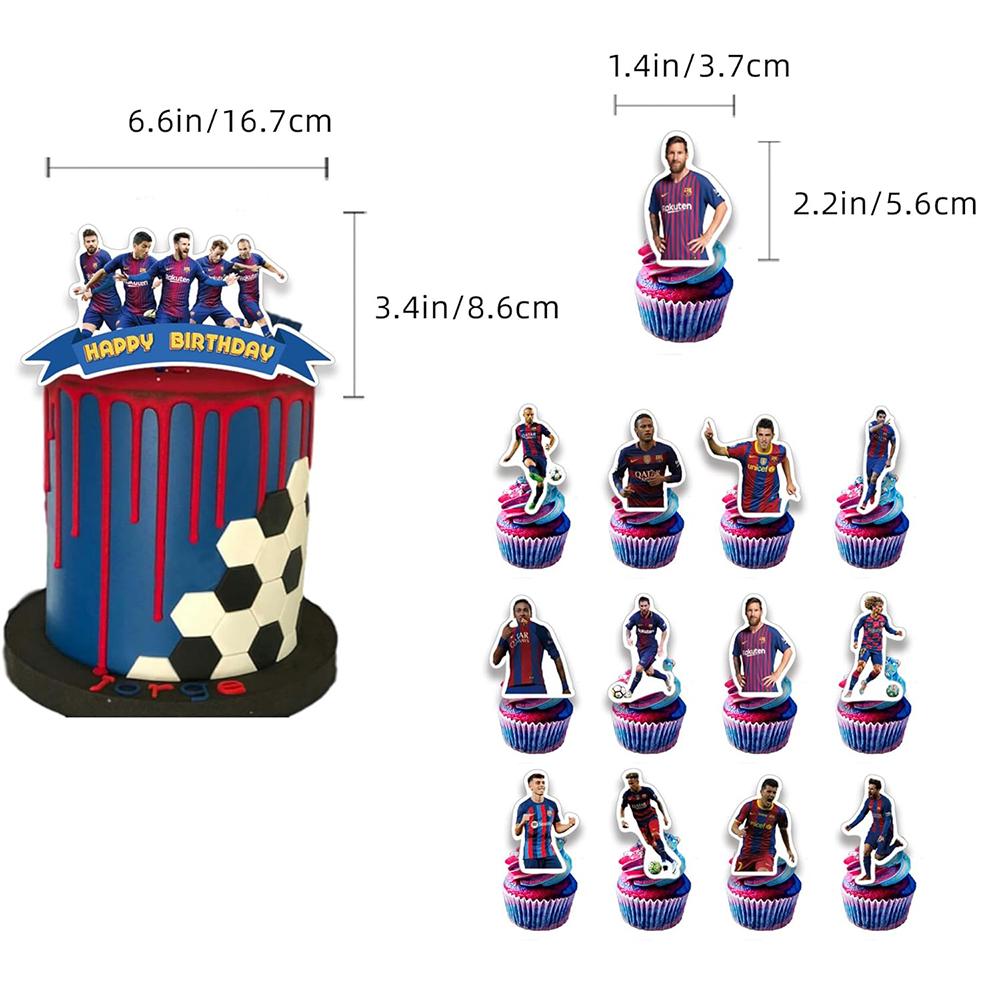 30pcs Barcelona Messi Football Party Included a Banner Cake Toppers Balloons