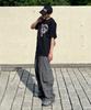 KNITTED Vintage Heart T-Shirt Black-White