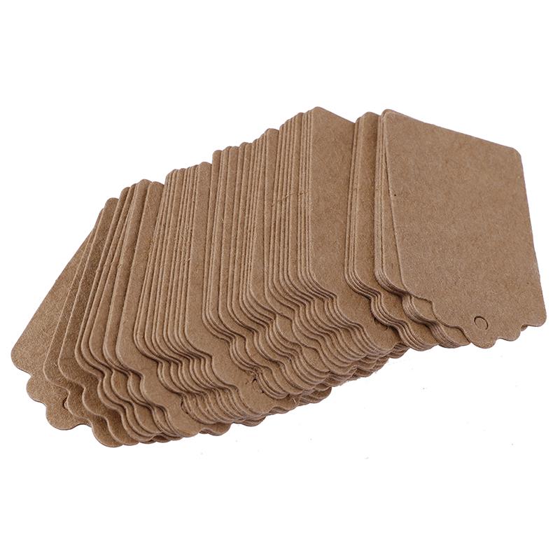 100 Pcs Kraft Paper Label Price Wedding Party Gift Card Packaging Labels