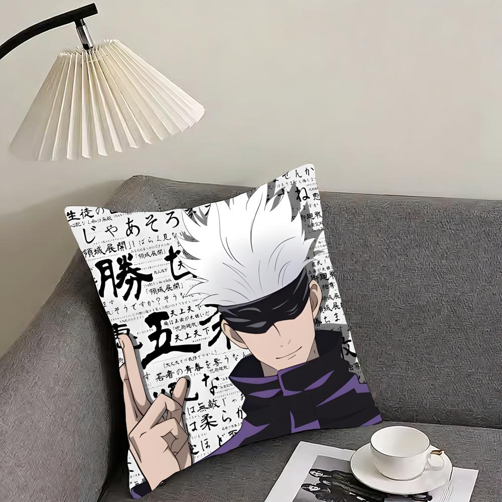 J-Jujutsu Kaisenn Go-Jo Satoru Cushion Cover Pillowcase Ultra Soft Skin Friendly Fabric Cloud Like Comfort & Concealed Zipper