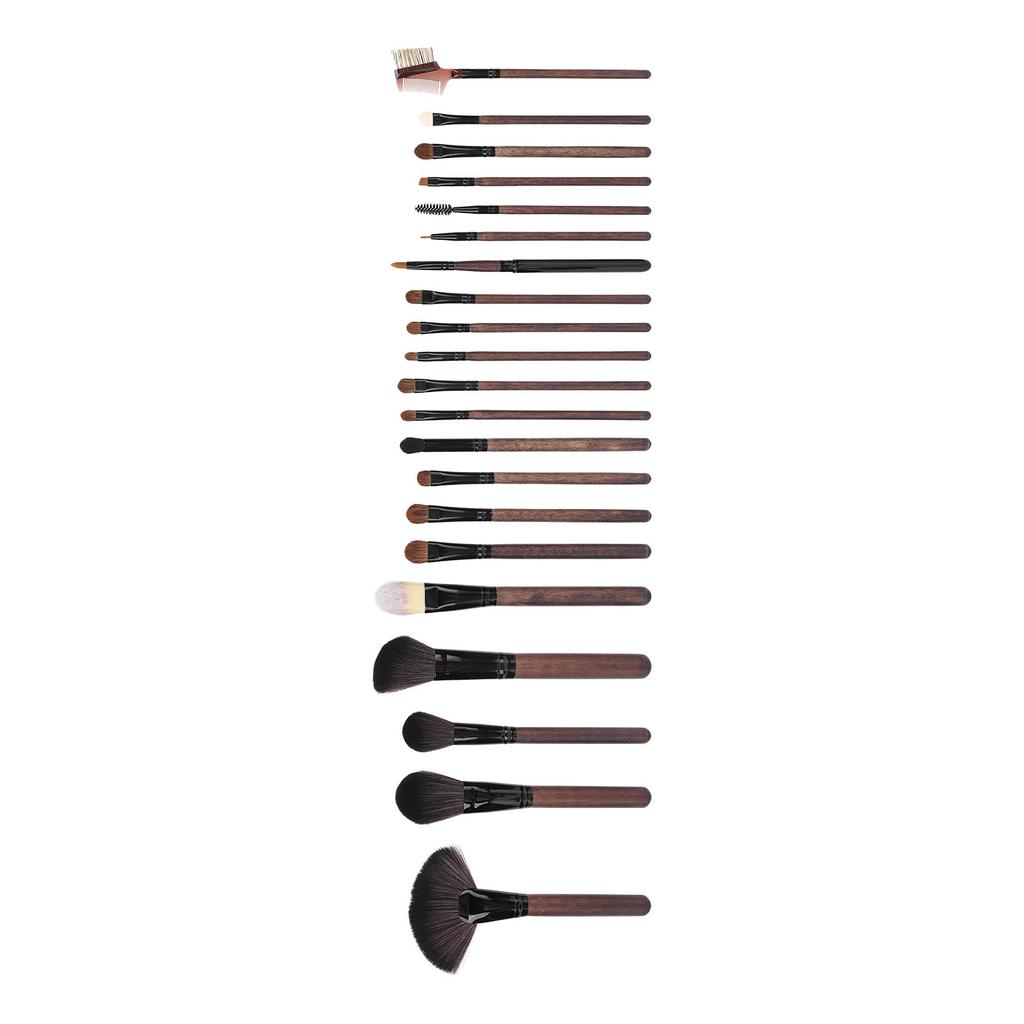 21 ks Sada štětců na make-up Dřevěná rukojeť Štětec na oční stíny, podklad, tvářenku Kosmetický nástroj s úložnou taškou