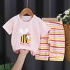 Children's Suit Summer Thin Short Sleeve Suit Boys and Girls Loose Korean Printed Animal T-shirt Shorts Two Piece Set