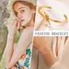Dainty Knot Cuff Bracelet Bangles for Women, Gold Color Stainless Steel Bracelets, Trendy Wristband Jewelry Gift to Her