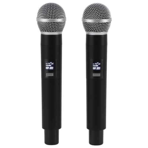 Wireless VHF Microphone, Professional Handheld USB Rechargeable for Karaoke