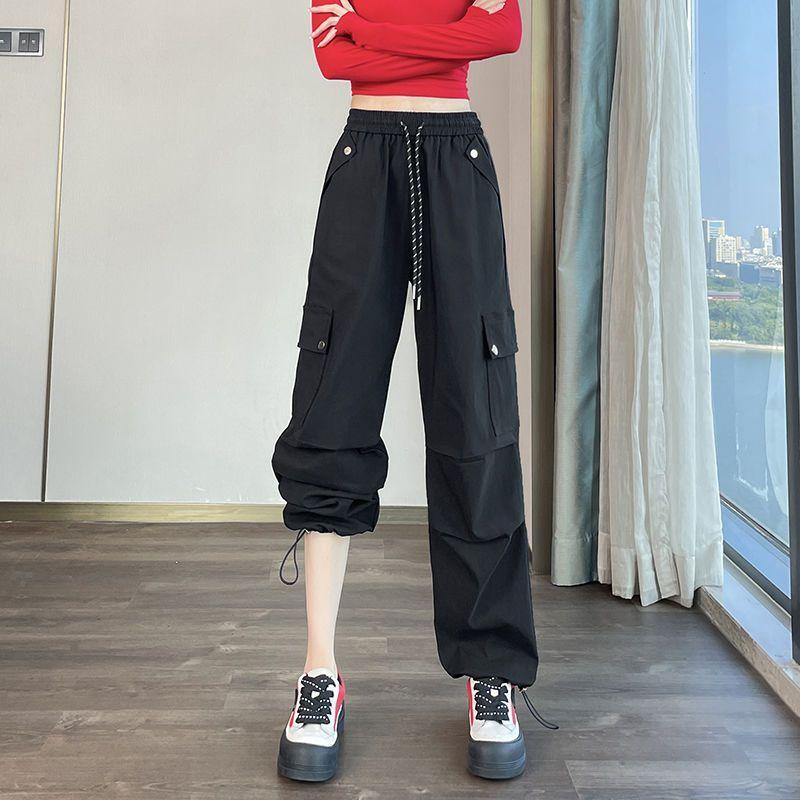 AmericanStyle Cargo Pants for Women  SpringAutumn Loose Cool Style MultiPocket Mountaineering Straight WideLeg Trousers