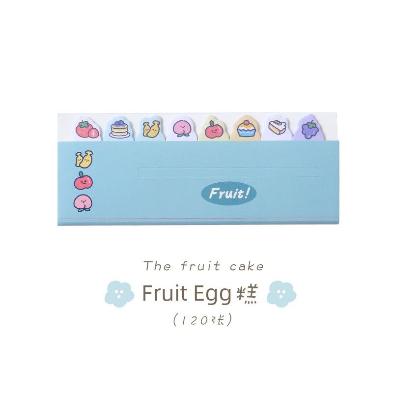 

Grade Three Class Two Cute Sticky Note Student Paper Stick Label Loose Spiral Notebook Index Stickers Notebook Mark Sticker Small Strip Fruit cake (120 photos)