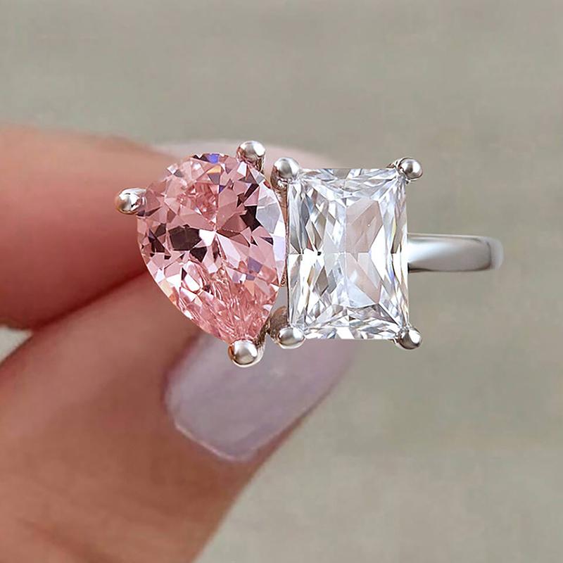 Δαχτυλίδι Δάκρυ Νερού Κλασικό Απλό από Ασήμι 925 με Ζιργκόν Για Γυναίκες Αρραβώνα Γάμο Πολυτελές Υψηλής Ποιότητας Λεπτό κόσμημα