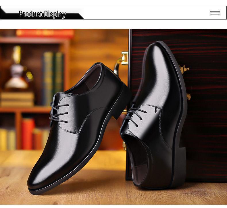 Men's Black Leather Formal and Casual Shoes - Korean Style for Office, Business, and Weddings