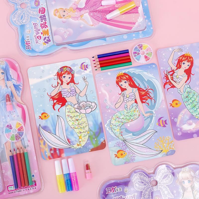 New Princess Makeup Set for Children DIY Handpainted Graffiti Watercolor Painting Creative Girl